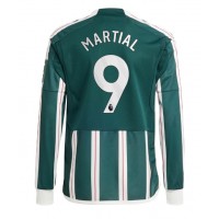 Fotballdrakt Herre Manchester United Anthony Martial #9 Bortedrakt 2023-24 Langermet
